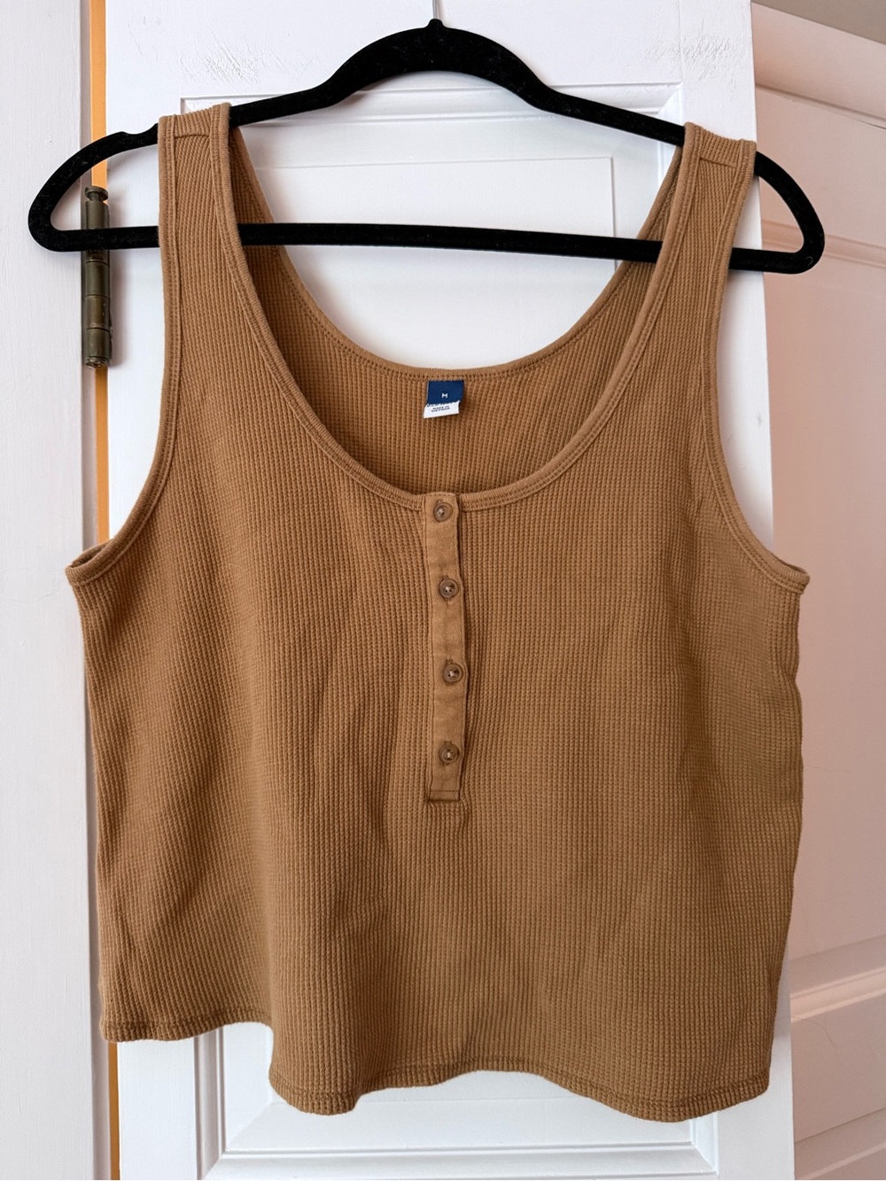 Old Navy Brown Waffle Knit Henley Tank Top Size Medium